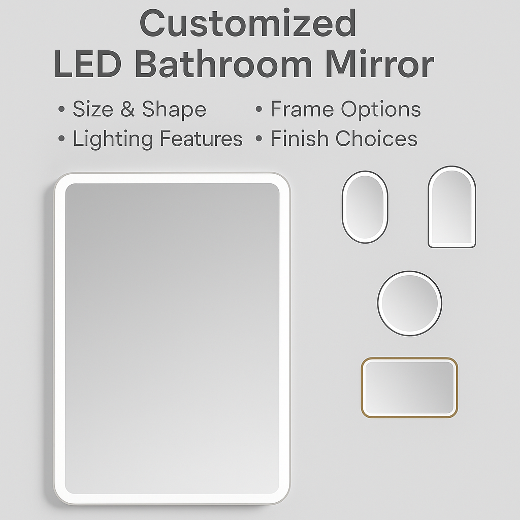 Customized LED Bathroom Mirror – Size, Shape, Frame & Features Your Way