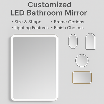 Customized LED Bathroom Mirror – Size, Shape, Frame & Features Your Way